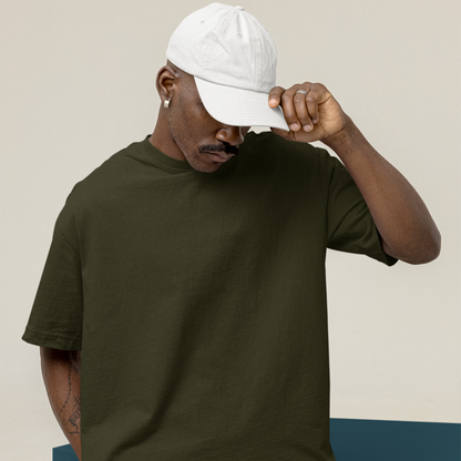 Premium Olive Green Oversized Solid Plain T-shirt