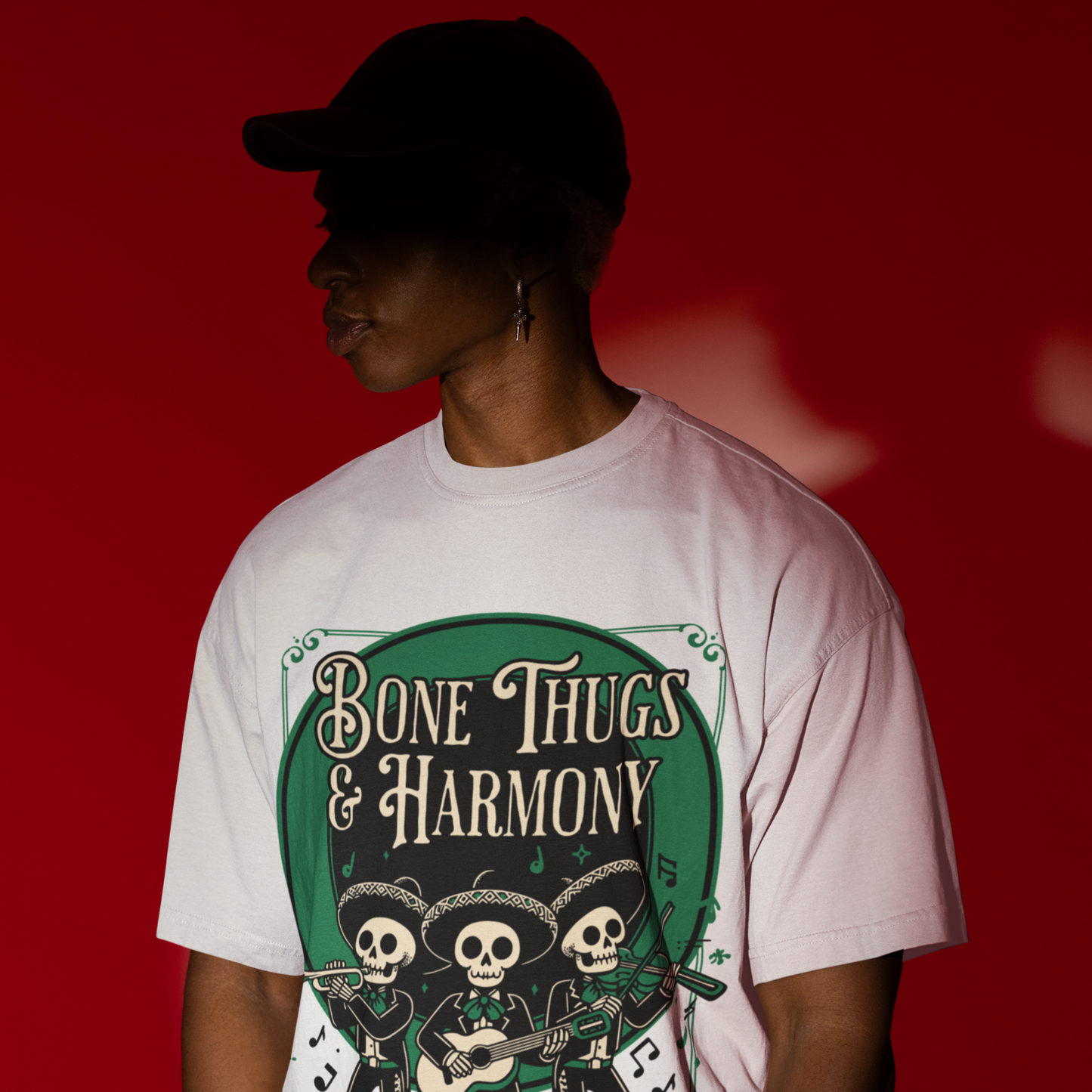 Thugs Premium White Oversized Printed T-shirt