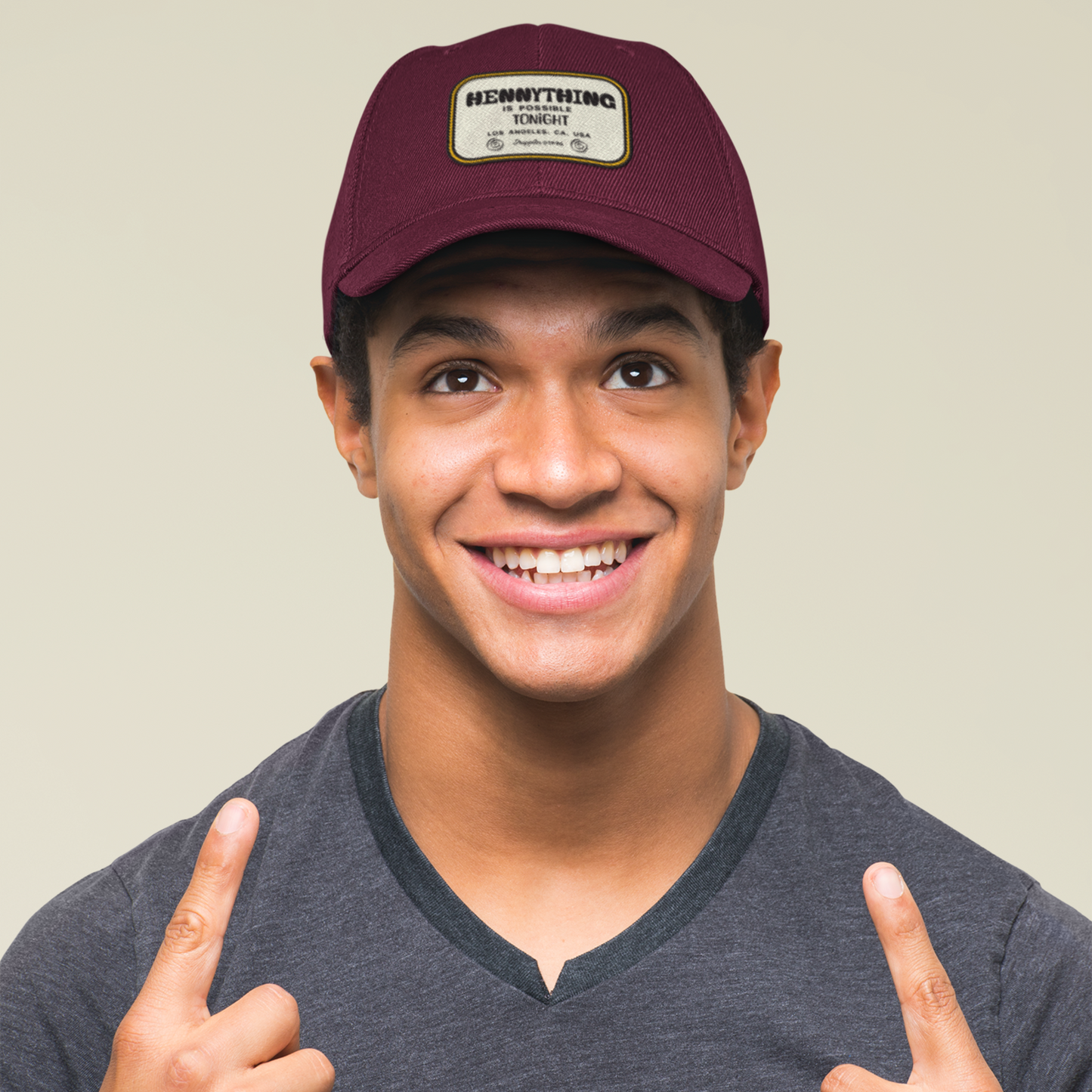 Unisex Hennything Premium Patch Maroon Baseball Cap