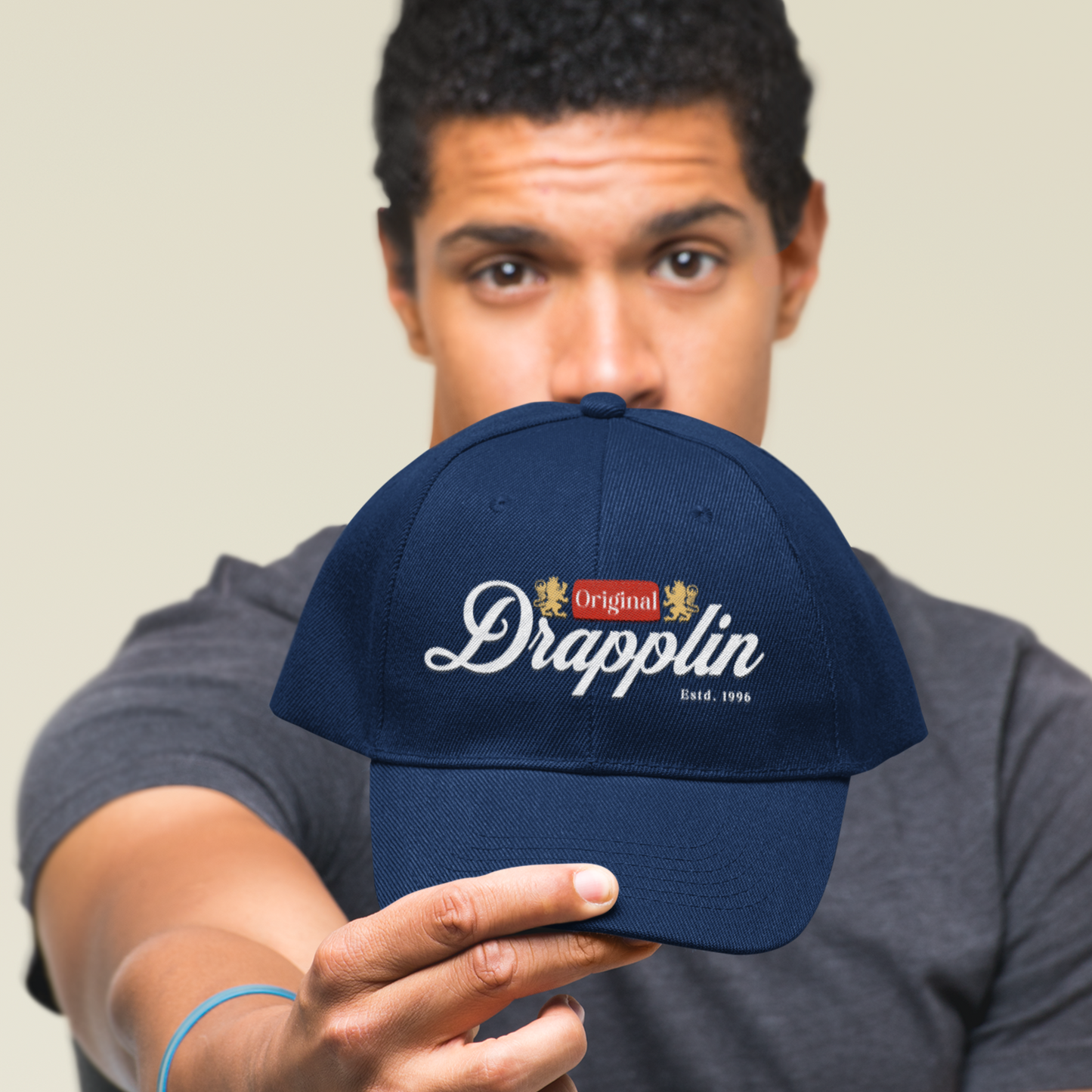 Unisex Drapplin Original Premium Navy Blue Printed Baseball Cap