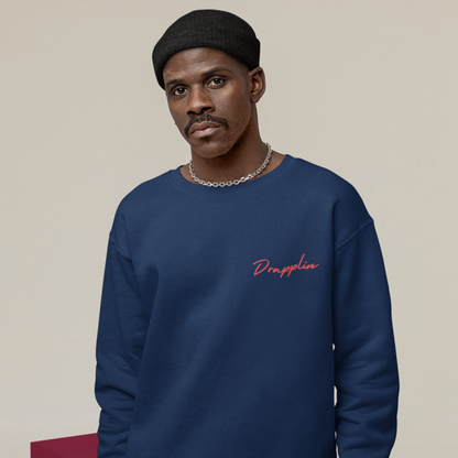 No Stress Navy Blue Oversized Back Typographic Printed Sweatshirt