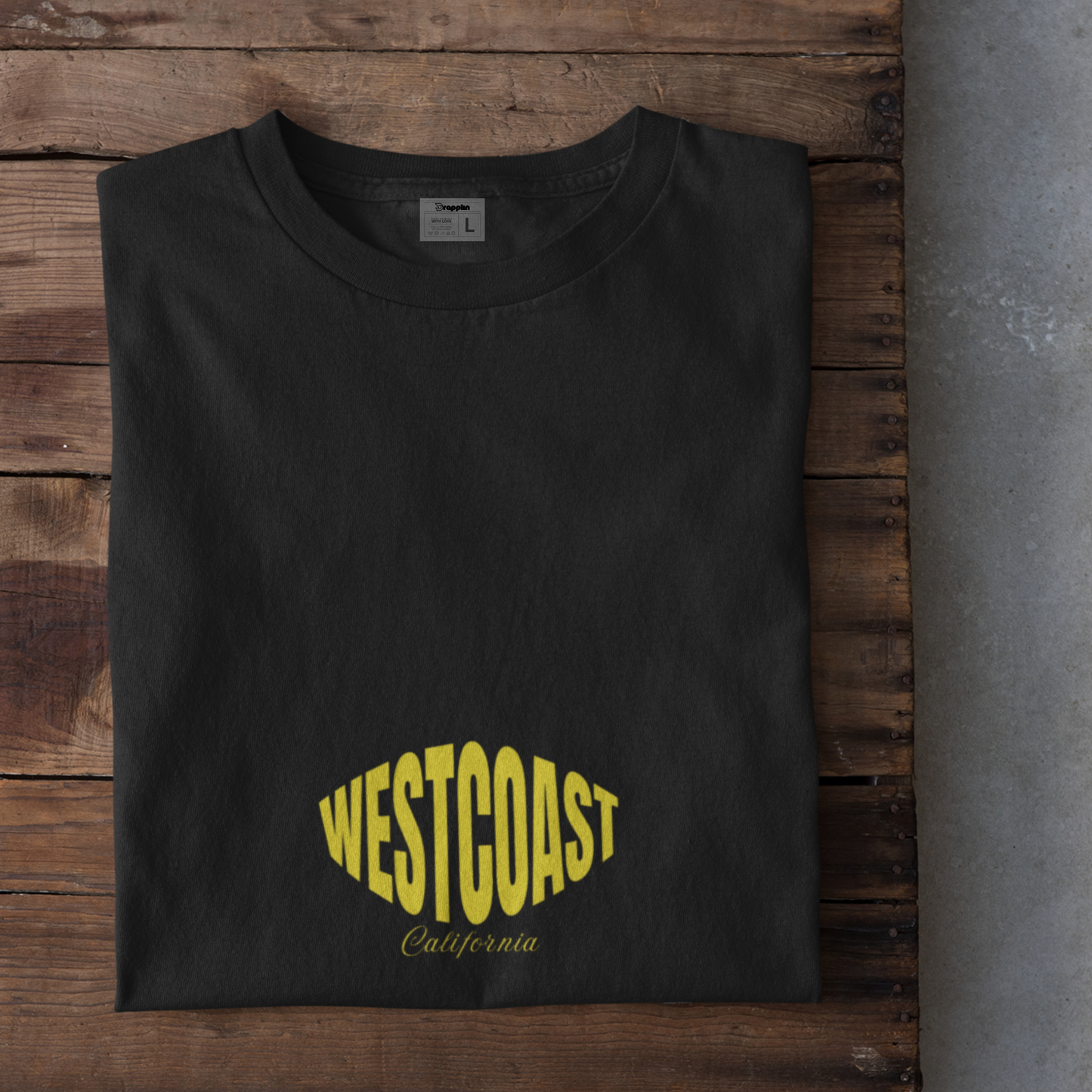 Westcoast Premium Black Oversized Typography Back Printed T-shirt
