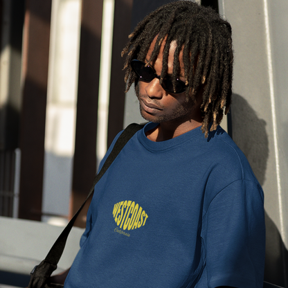 Westcoast Premium Navy Blue Oversized Typography Back Printed T-shirt