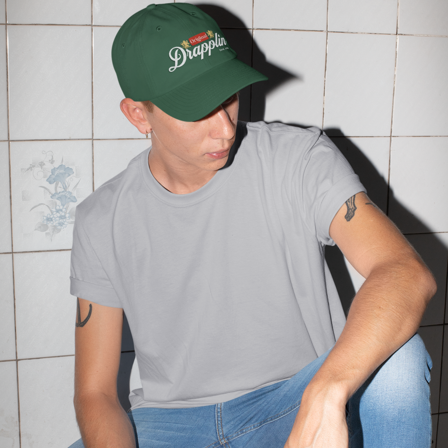 Unisex Drapplin Original Premium Green Printed Baseball Cap