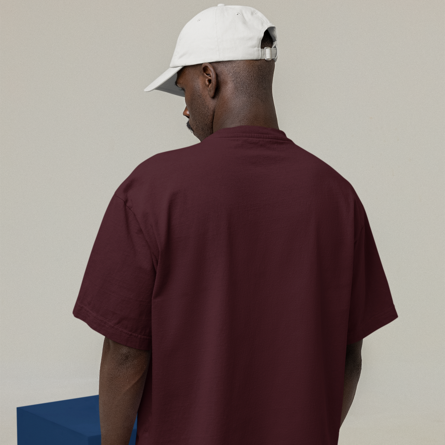 Drapplin Standard Premium Maroon Oversized Printed T-shirt