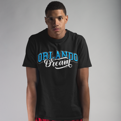 Orlando Black Crew Neck Graphic Printed T-shirt