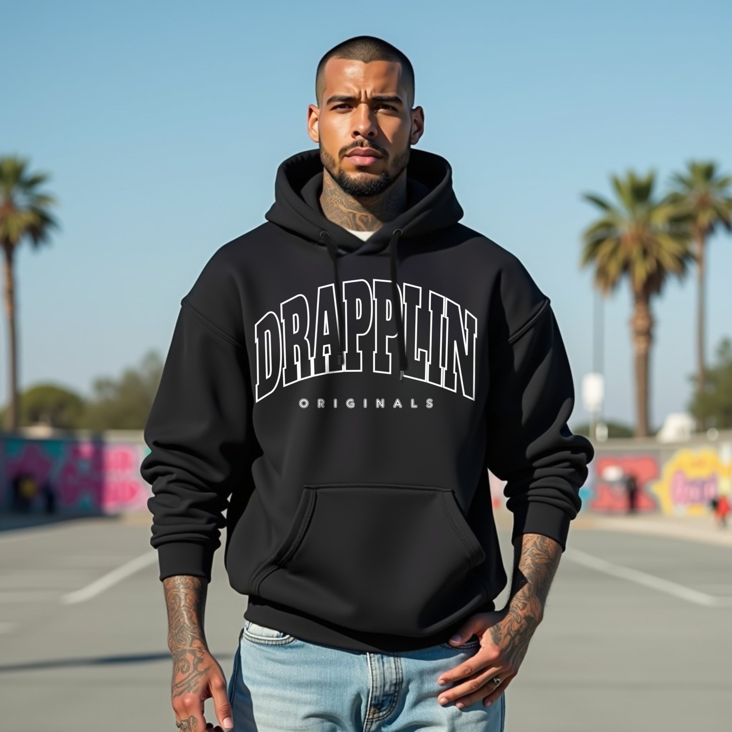 Drapplin Originals Premium Unisex Black Oversized Hoodie