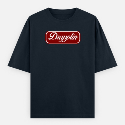 Drapplin Unisex Navy Blue Premium Oversized Printed T-shirt