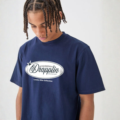 Drapplin London Navy Blue Unisex Premium Oversized T-shirt