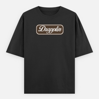 Drapplin Unisex Black Premium Oversized Printed T-shirt