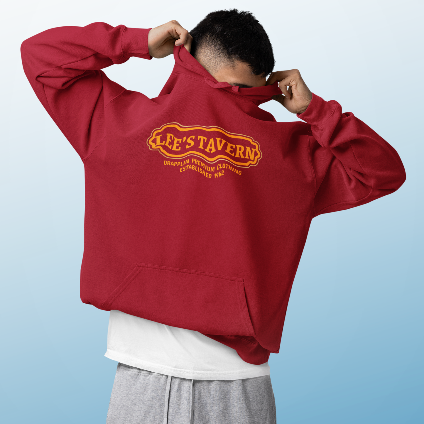 Tavern Unisex Regular Fit Red Printed Hoodie