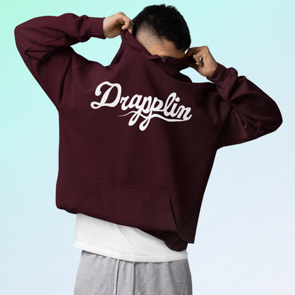 Drapplin Unisex Oversized Maroon Typography Printed Hoodie