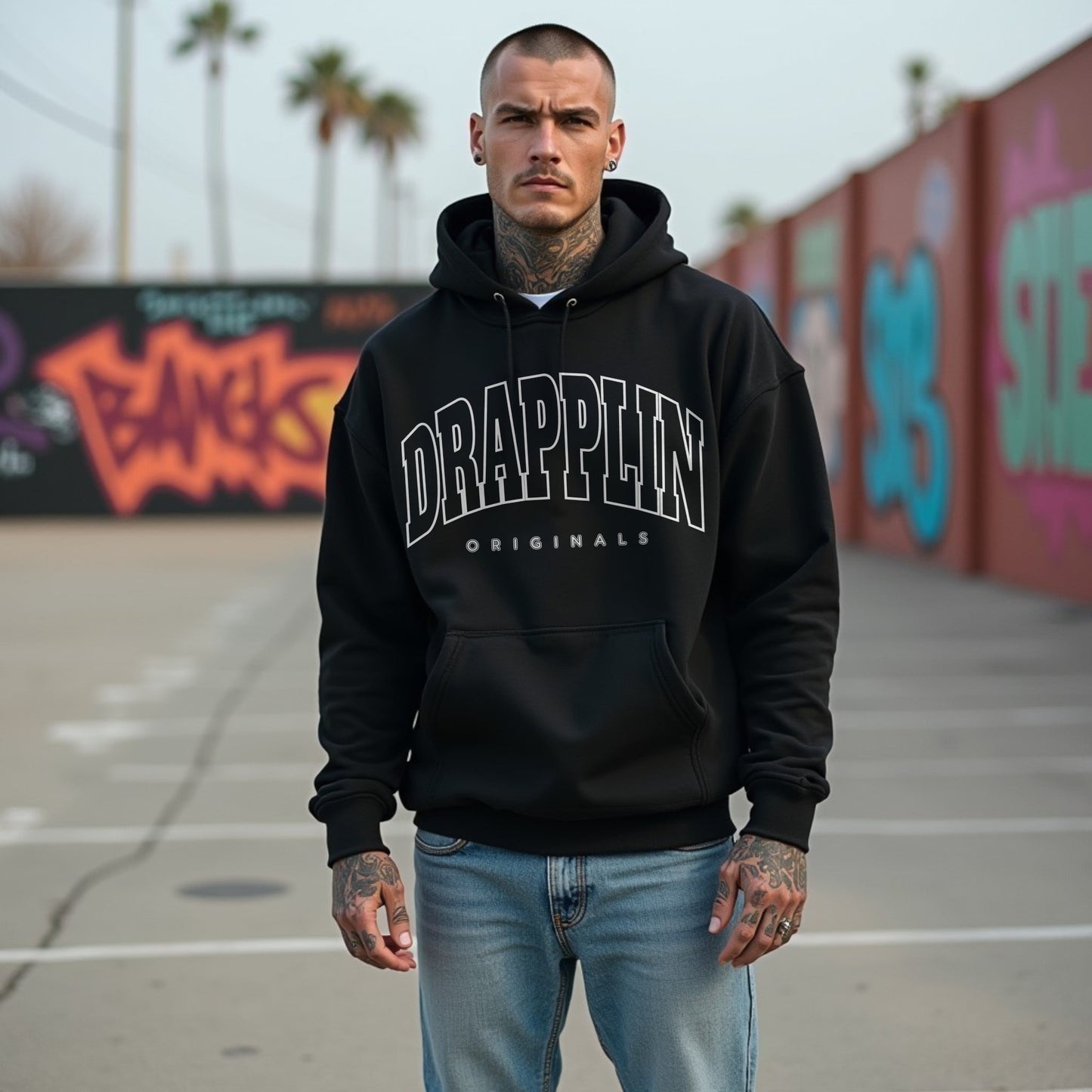 Drapplin Originals Premium Unisex Black Oversized Hoodie