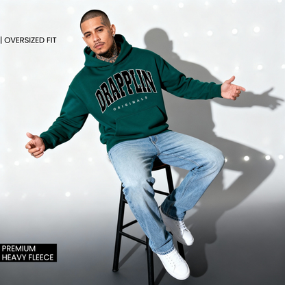 Drapplin Originals Premium Unisex Bottle Green Oversized Hoodie