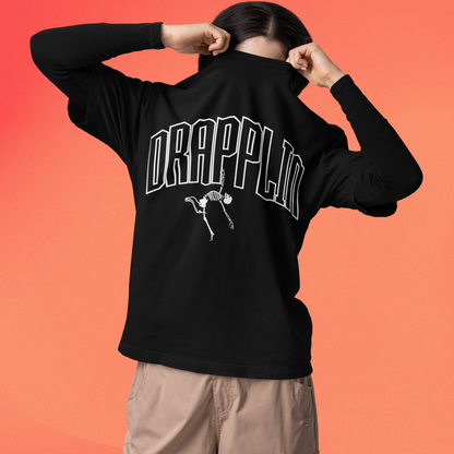 Drapplin Dance Black Oversized Printed T-shirt