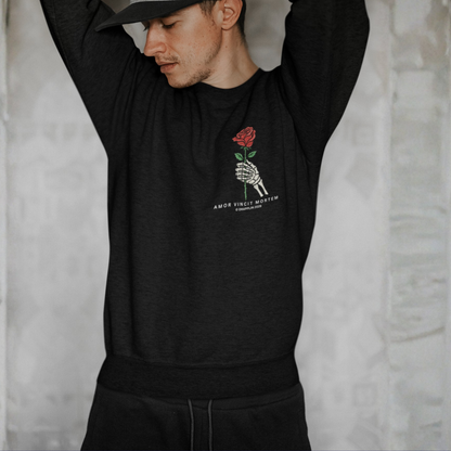 Amor Black Unisex Premium Regular Printed Sweatshirt