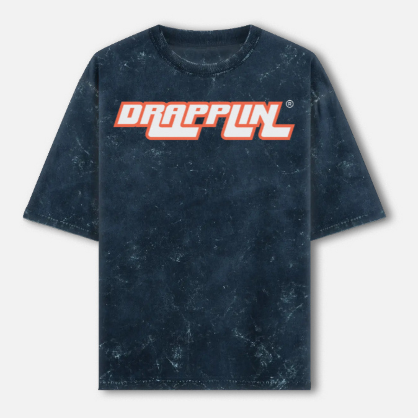 Limited Edition Drapplin Premium Navy Blue Unisex Acid Washed Oversized T-shirt