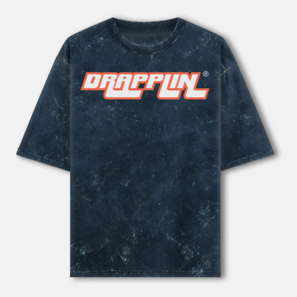 Limited Edition Drapplin Premium Navy Blue Unisex Acid Washed Oversized T-shirt