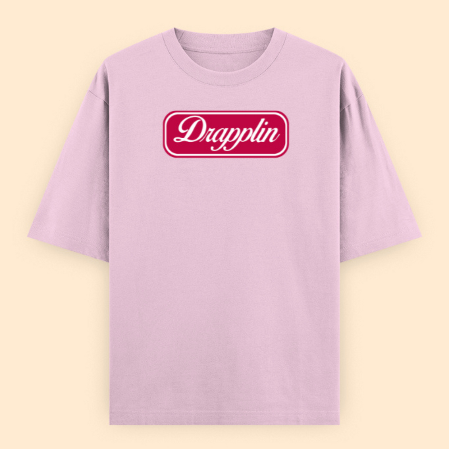 Drapplin Unisex Baby Pink Premium Oversized Printed T-shirt
