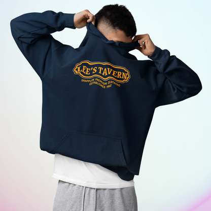 Tavern Unisex Regular Fit Navy Blue Printed Hoodie
