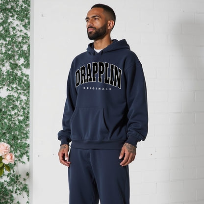 Drapplin Originals Premium Unisex Navy Blue Oversized Hoodie