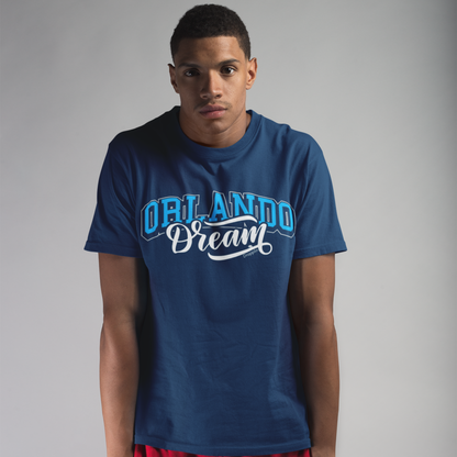 Orlando Navy Blue Crew Neck Graphic Printed T-shirt