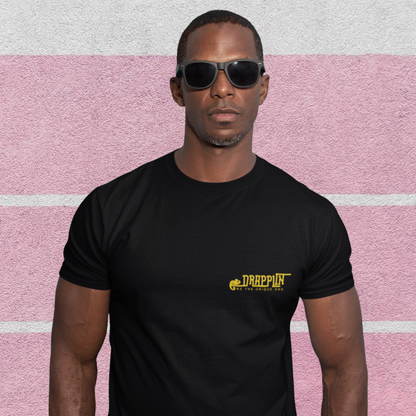 Drapplin Logo Black Crew Neck Embroidered T-shirt