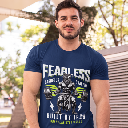 Fearless Navy Blue Crew Neck Graphic Printed T-shirt