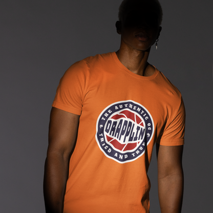 Drapplin Basketball Orange Crew Neck Graphic Printed T-shirt