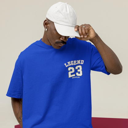 Legend Premium Royal Blue Oversized Typography Back Printed T-shirt