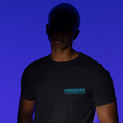 Paradise Black Premium Crew Neck Back Graphic Printed T-shirt