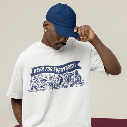 Beer Premium White Oversized Printed T-shirt