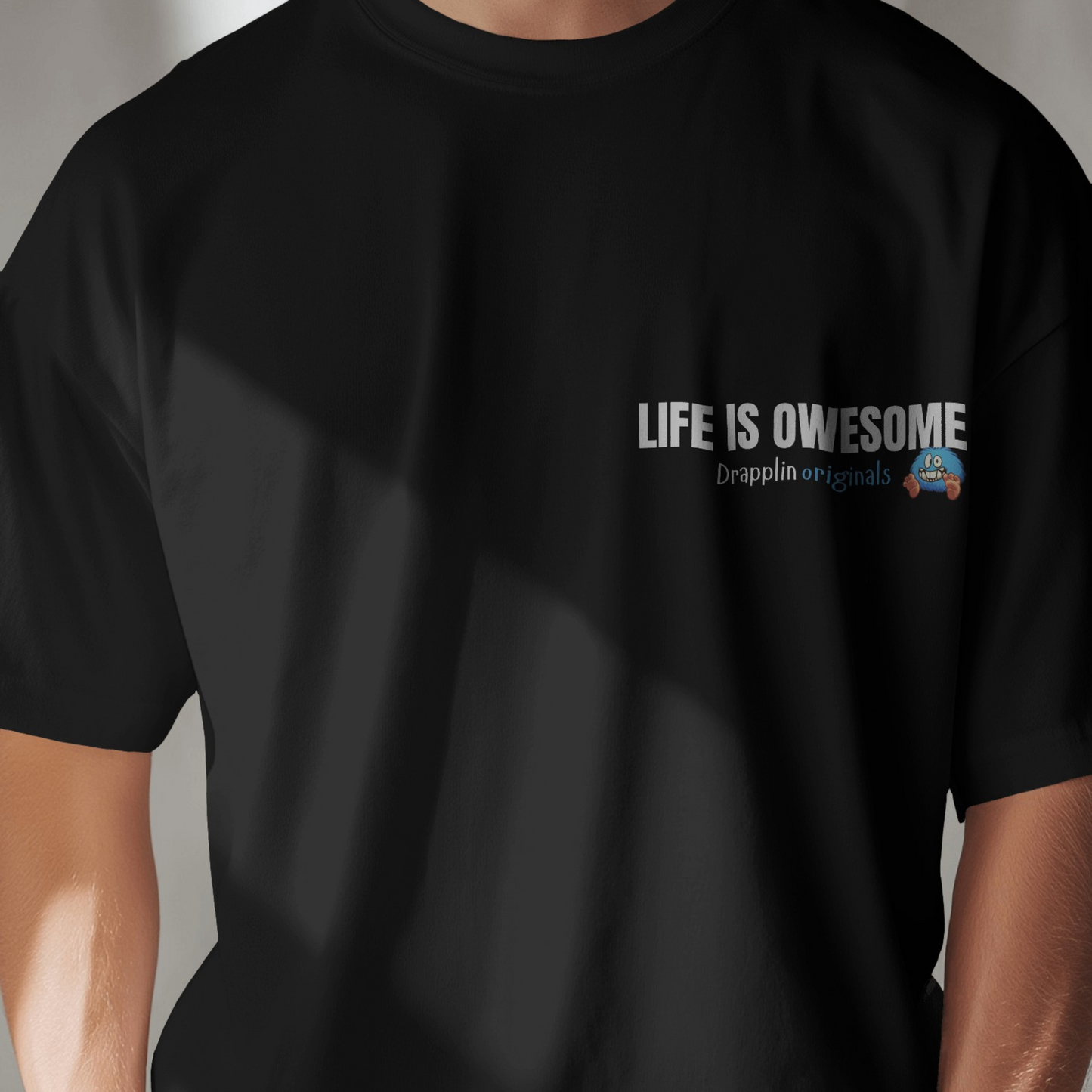 Carpediem Premium Black Oversized Typography Back Printed T-shirt