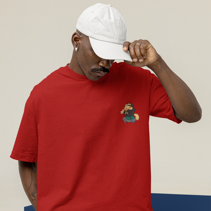 Garfield Premium Red Oversized Typography Back Printed T-shirt