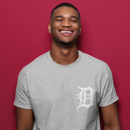 Drapplin Originals Typographic Grey Mélange Crew Neck Printed T-shirt