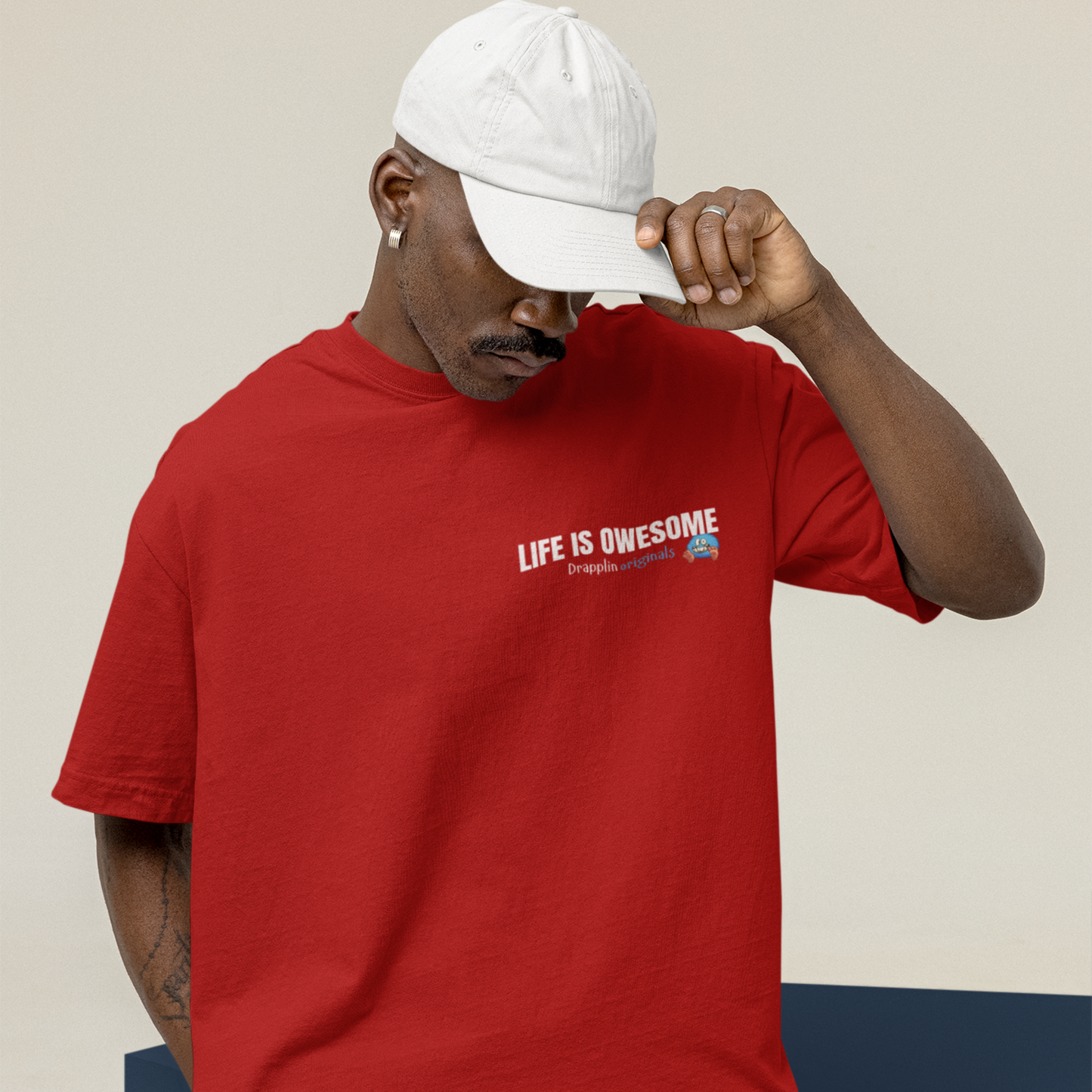Carpediem Premium Red Oversized Typography Back Printed T-shirt