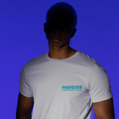 Paradise Grey Mélange Premium Crew Neck Back Graphic Printed T-shirt