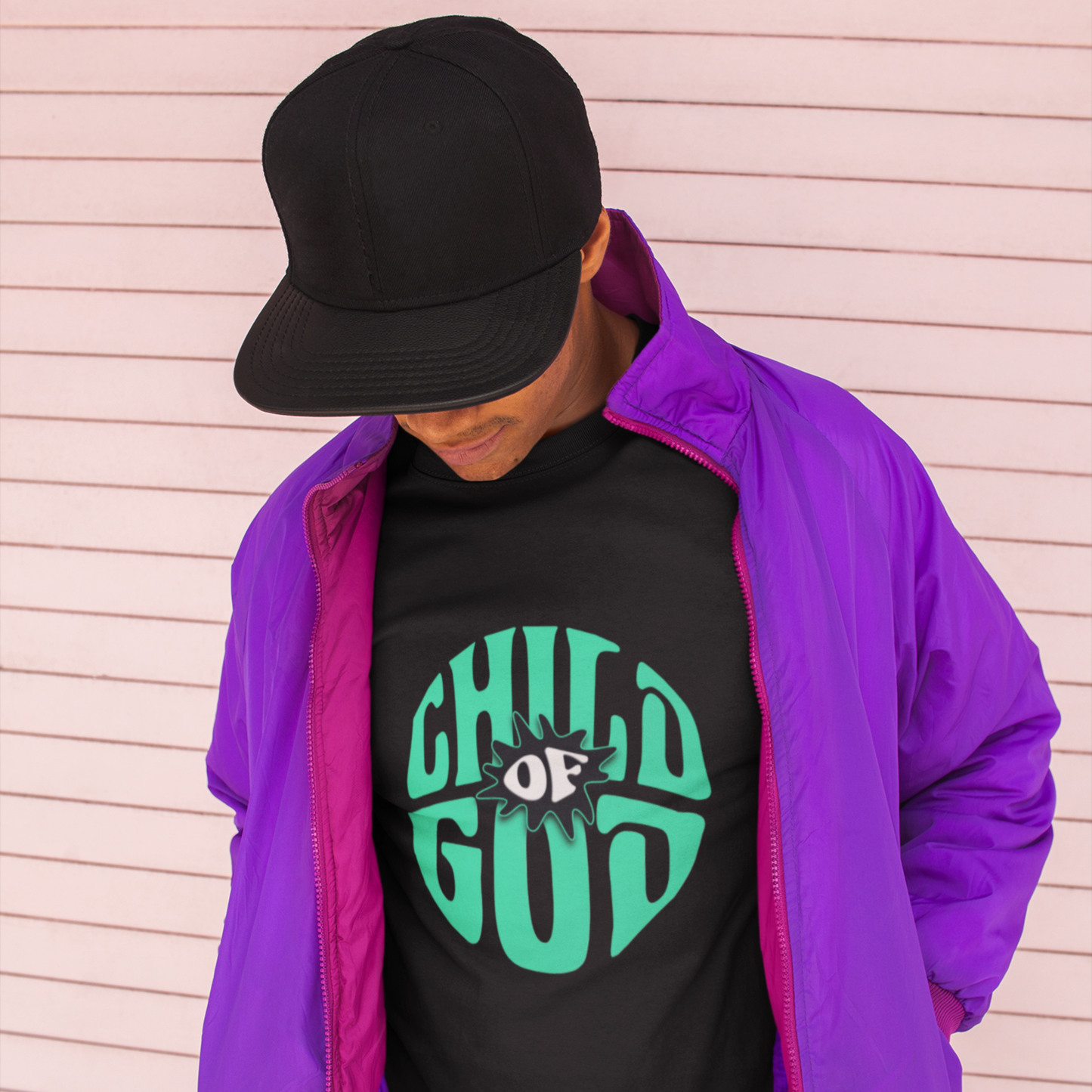 Child Of God Black Crew Neck Graphic Printed T-shirt