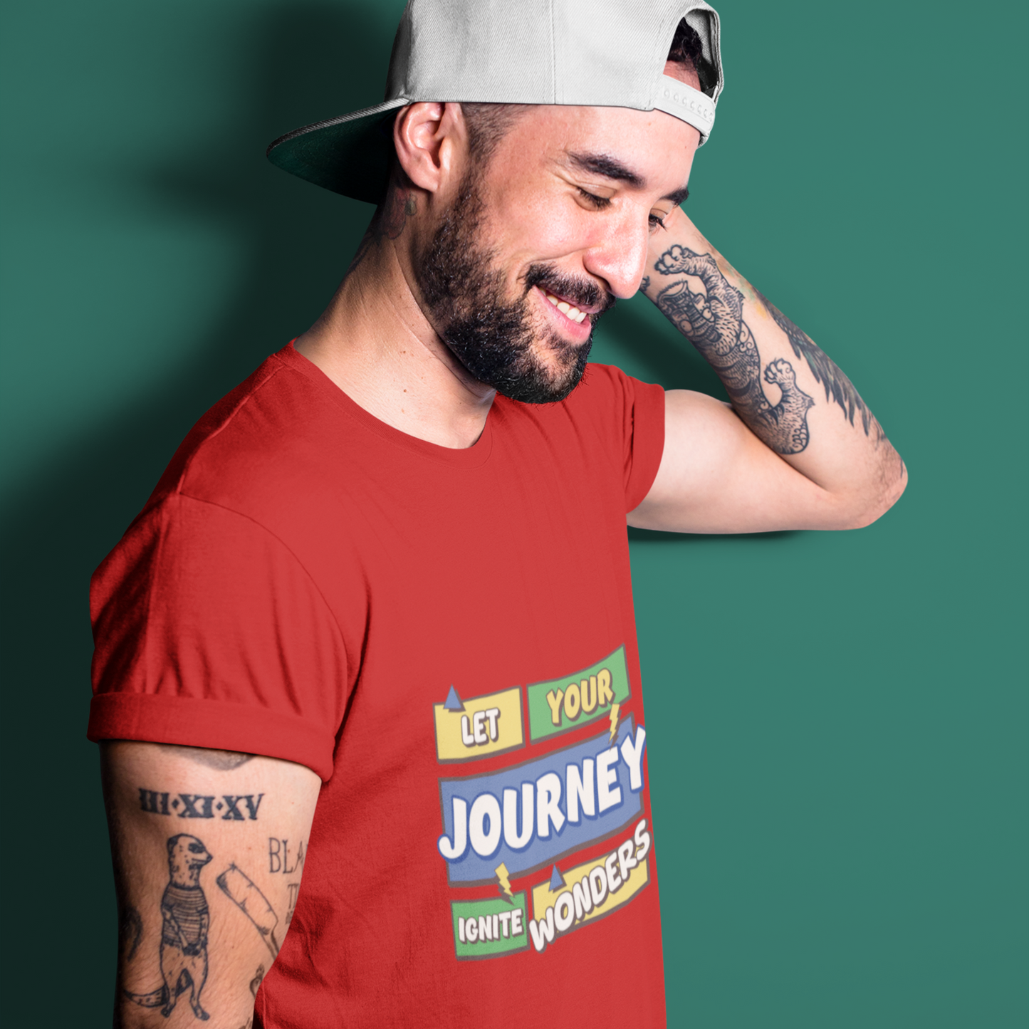 Ignite Red Crew Neck Graphic Printed T-shirt