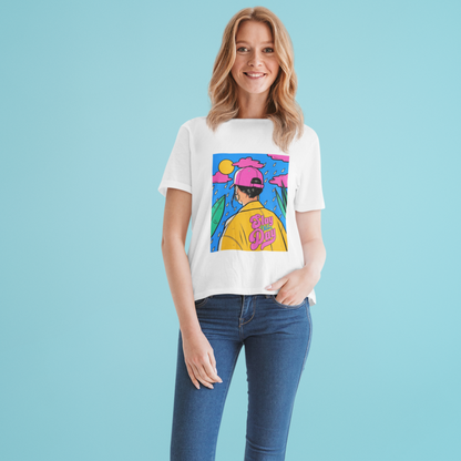 Slay Woman White Relaxed Fit Printed T-shirt