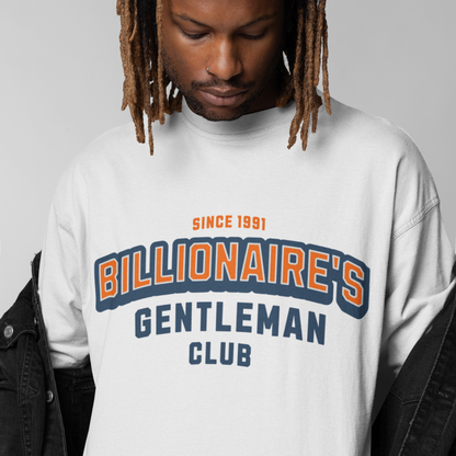 Billionaire Premium White Oversized Typography T-shirt