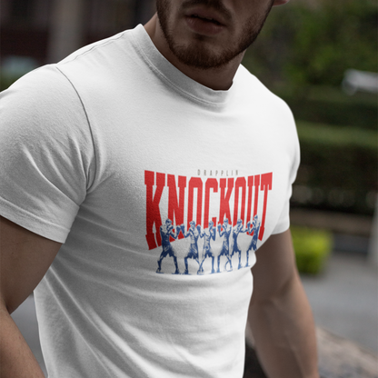 Knockout Premium White Crew Neck Graphic Printed T-shirt