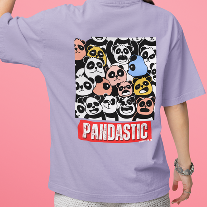 Pandastic Premium Woman Lavender Oversized Printed T-shirt