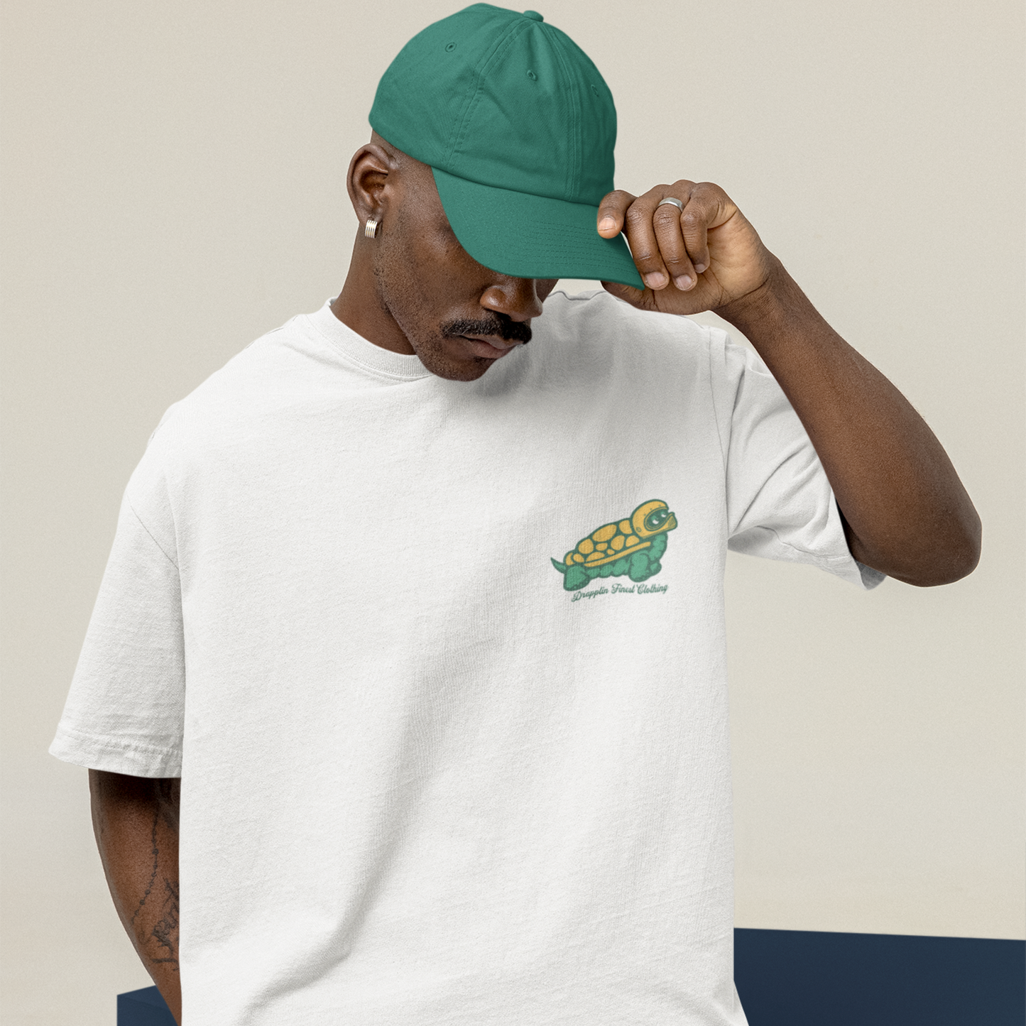 Take It Slow White Oversized Typography Back Printed T-shirt