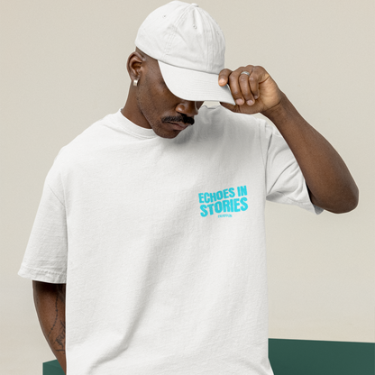 Echoes Premium White Oversized Typography Back Printed T-shirt