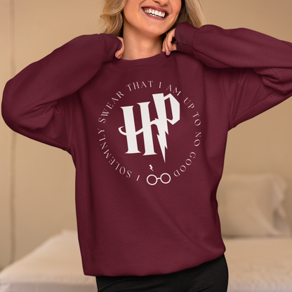 Harry Potter Maroon Woman Regular Typographic Printed Sweatshirt