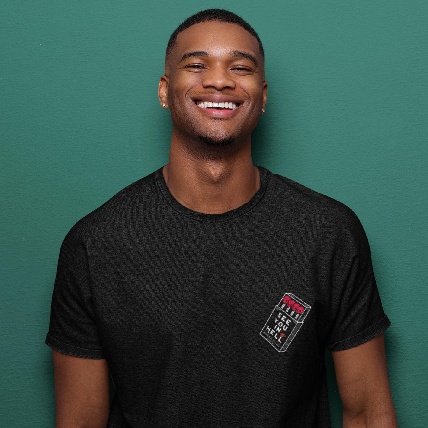 Hell Black Crew Neck Graphic Printed T-shirt