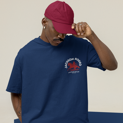 Rodeo Premium Navy Blue Oversized Back Printed T-shirt