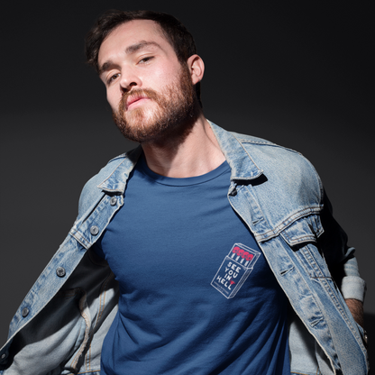 Hell Navy Blue Crew Neck Graphic Printed T-shirt