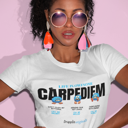 Carpediem White Woman Regular Fit Printed T-shirt
